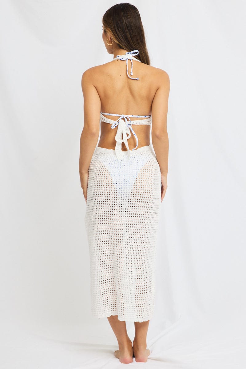 White Ring Detail Beach Dress